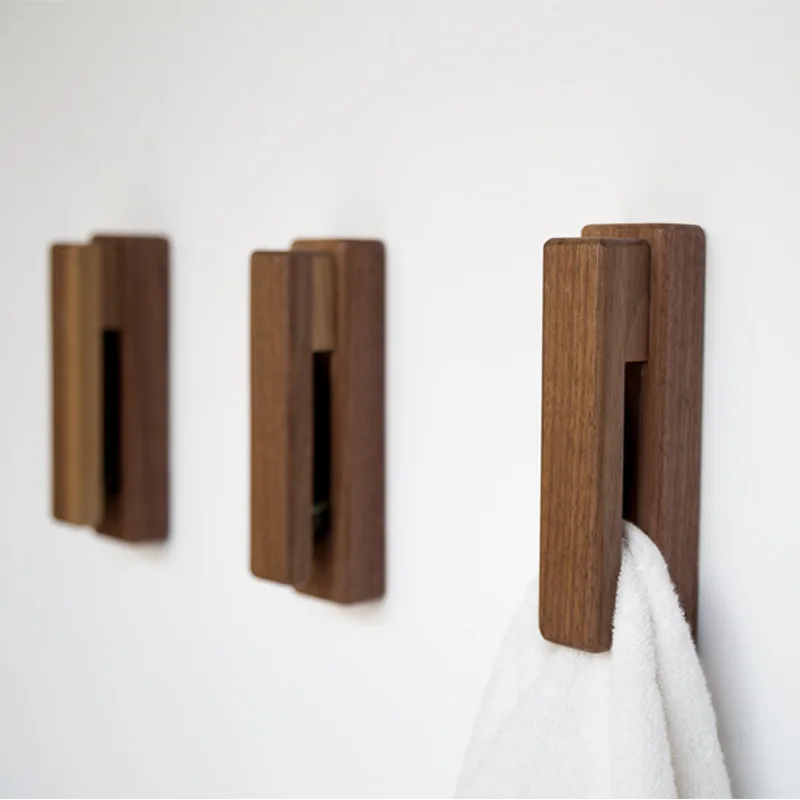 Walnut No-Drill Wall Hooks 2