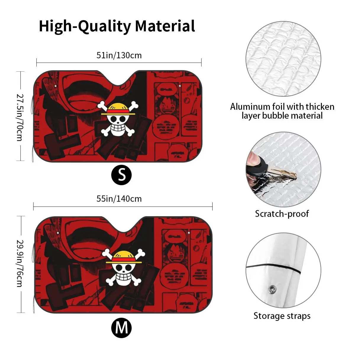 Uma peça bandeira pirata engraçado pára-brisa pára-sol 70x130cm folha de alumínio janela do carro pára-brisas capa persianas