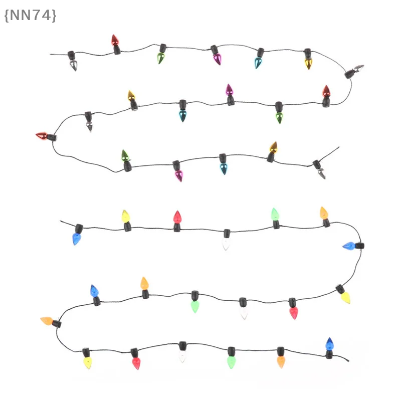 【F2-NN74】0.5m 1/12 Scale Dollhouse Miniature Christmas Lights - Multi-Colored Plastic String Lights for Decor
