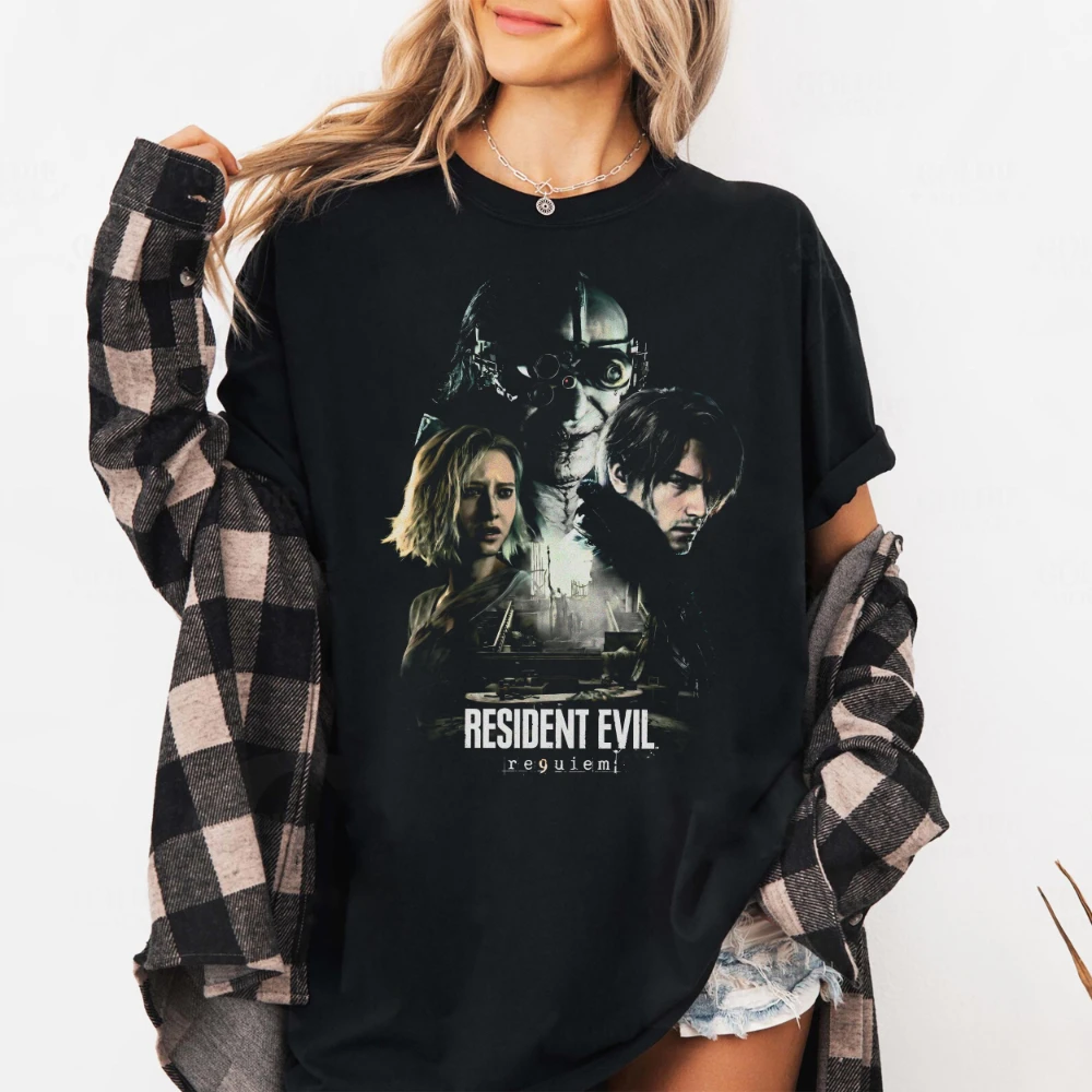 Resident Evil Requiem Shirt Leon S Kennedy Grace Ashcroft Victor Gideon Tee Short Sleeve Men Women for Spring and Summer Unisex
