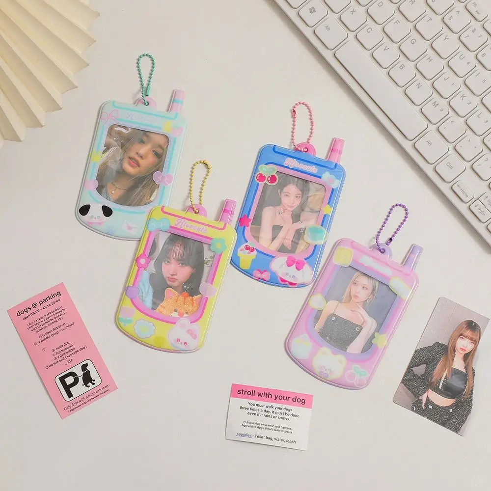 

Cartoon Design Kpop Star Photocard Holder Key Ring Ornaments Korean Style Pendant Access Card Protective Case Women Card Cover