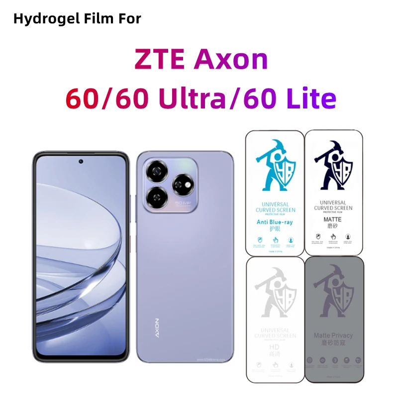 

2pcs Matte Hydrogel Film For ZTE Axon 60 Screen Protector For ZTE Axon 60se/60ultra Eye Care Privacy Anti Spy Matte Protection