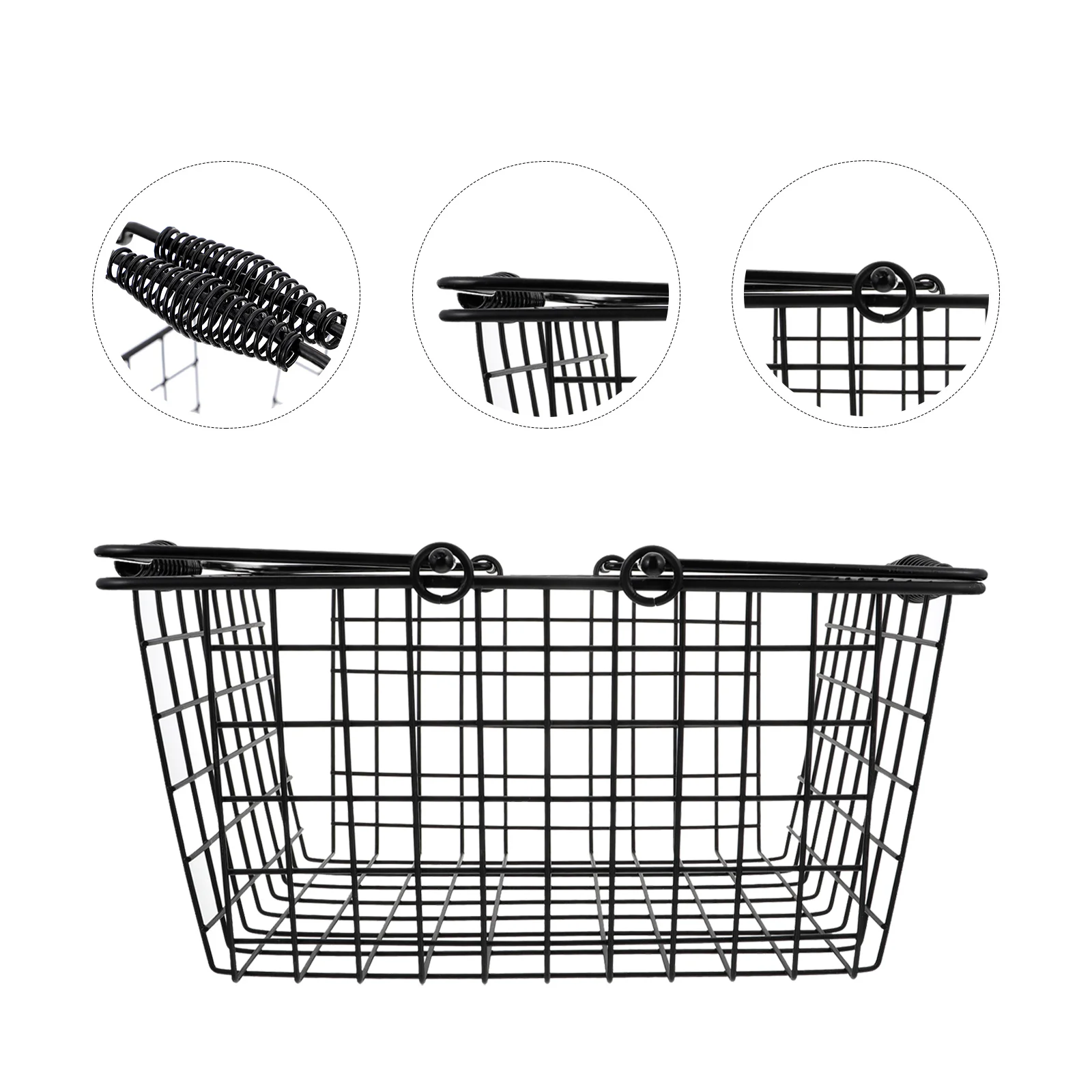 

1pc Metal Storage Portable Kitchen Organizer Multi Purpose Fruit Vegetable Drain Basket With Removable Handle Anti Rust