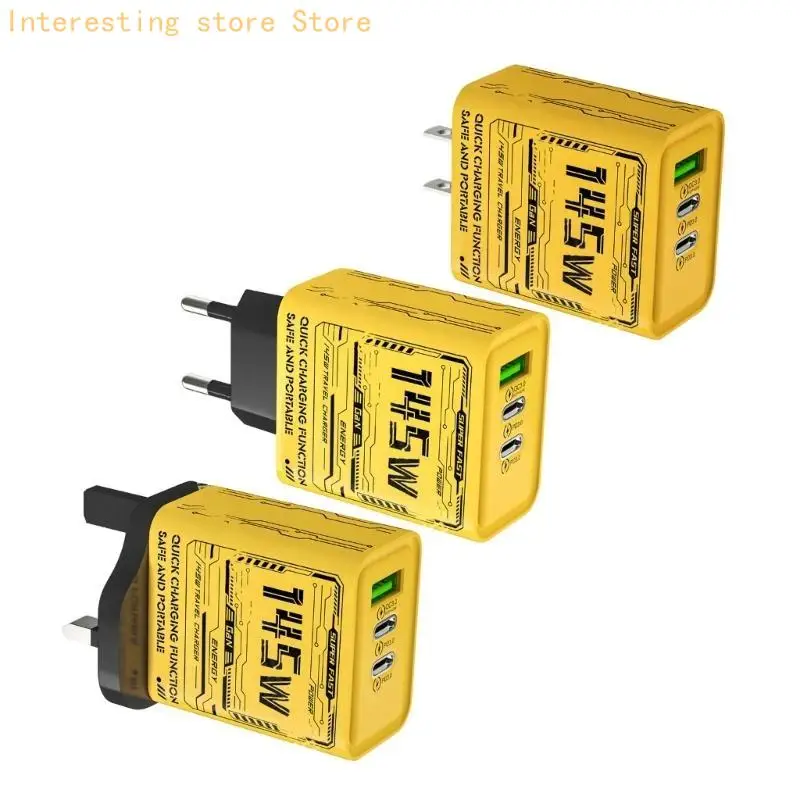 55KC 145W 3 Port USB C PD3.0 Adaptateur Fast Speed ​​USB Type C Téléphone mobile rapide