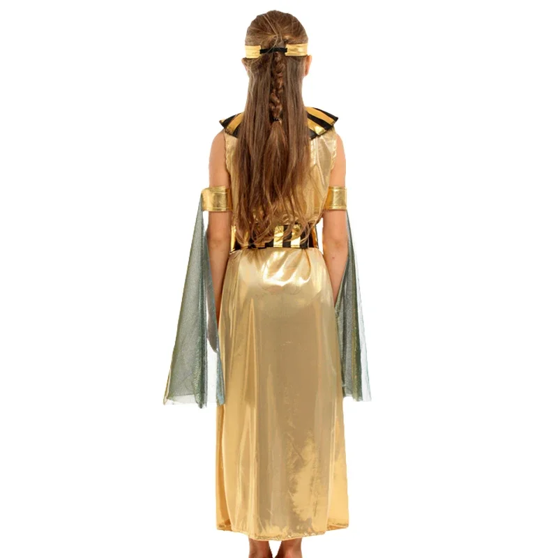 Girl Women Adult Costume Suit Men's Dress Prom Cosplay Egyptian King Headwear Golden Egyptian Pharaoh