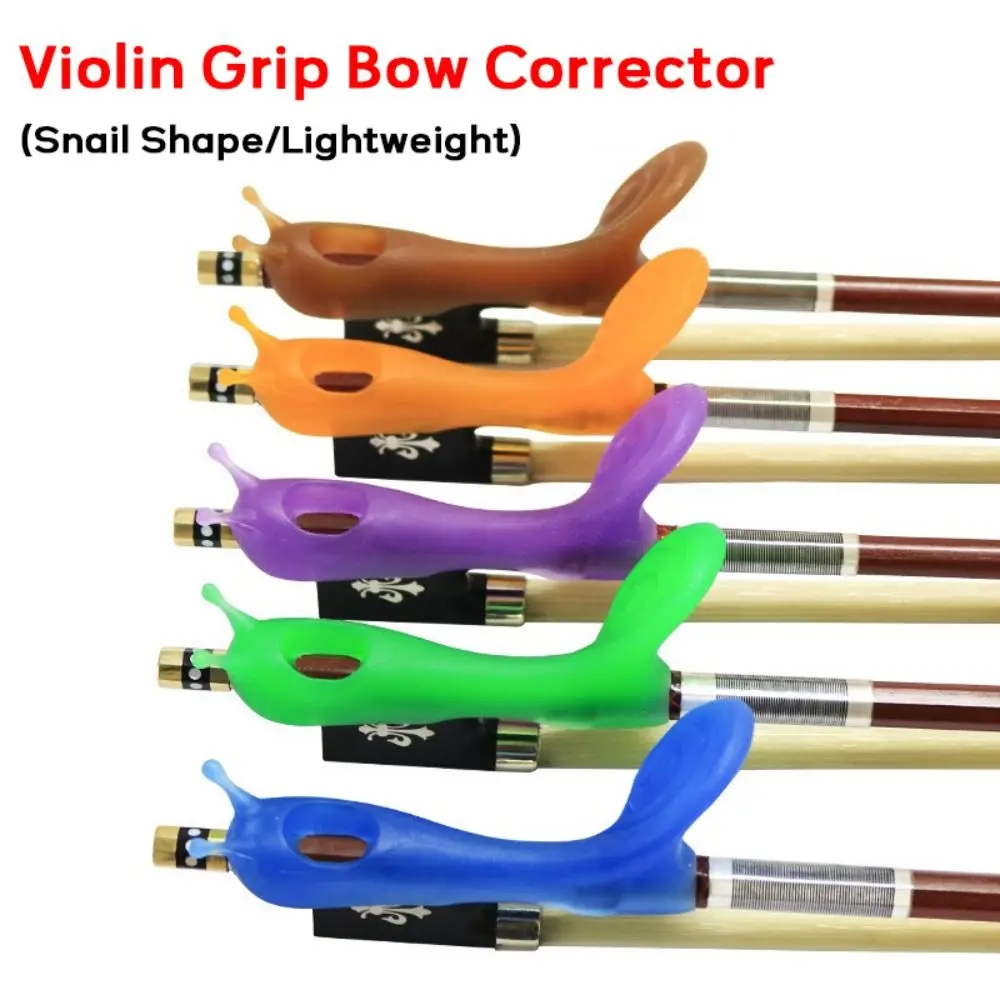 Silicone Violin Bow Grip Correcting Device Snail Shape Universal Violin Beginner Finger Trainer 4/4-1/2 Violin