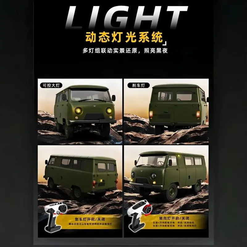 Wpl 1:12 4wd Offroad Rc Car Uaz 452 Remote Control Van Truck With Dynamic Light System For Adult Hobby