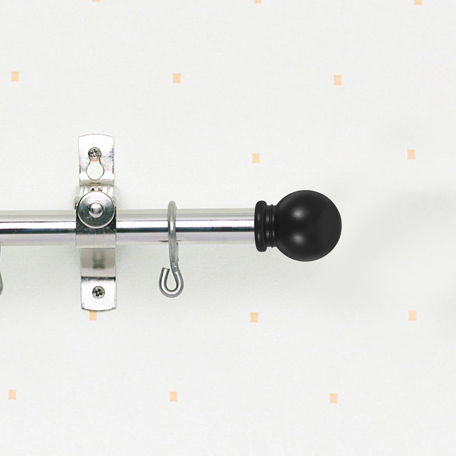 2pcs Curtain Rod Head End Caps Decorative Plastic Ball Shaped Finials for Window Curtains Black Easy Installation Stylish
