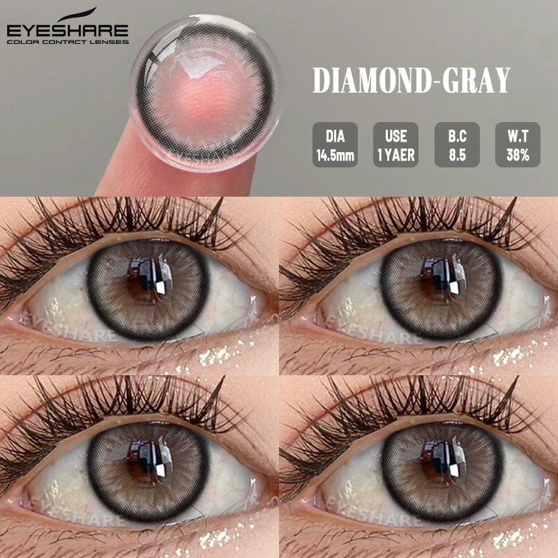 EYESHARE 1 Paar NEUE farbige Pupillen-Make-up, schwarze Farbkontaktlinsen, Schönheit, Frauen, farbige Schüler, Kosmetik, schwarze natürliche Pupillen