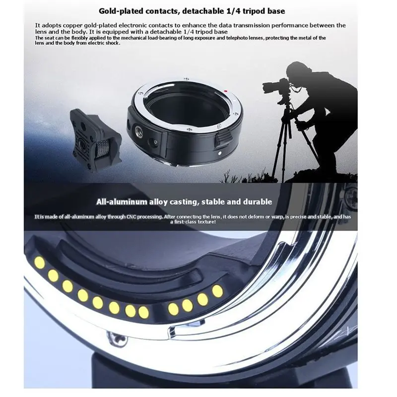 ABZW For EF-EOS R Mount Adapter For Canon EF/EF-S Lenses To For EOS R, EOS RP Cameras- Electronic Auto-Focus Functionality
