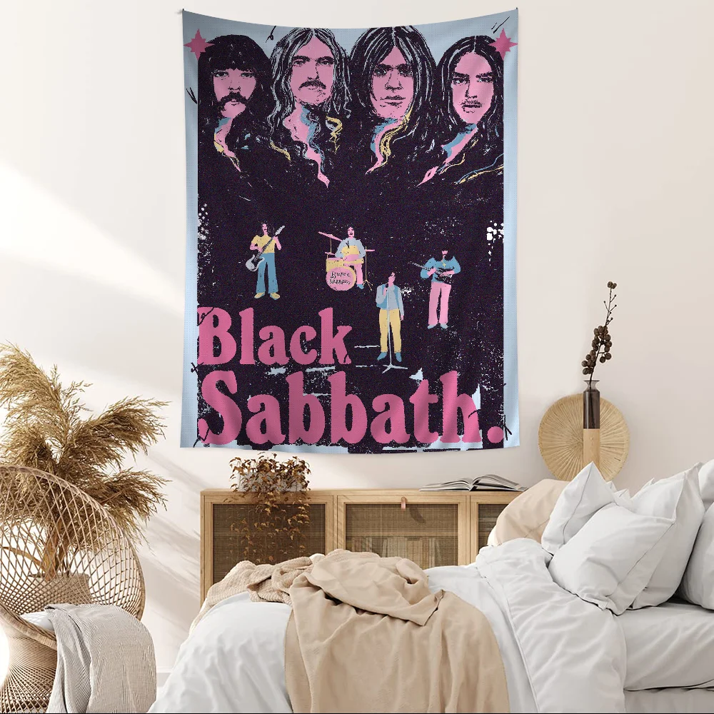 B-Black S-Sabbath Band Printed Large Wall Tapestry Cheap Hippie Wall Hanging Bohemian Wall Tapestries Mandala INS Home Decor