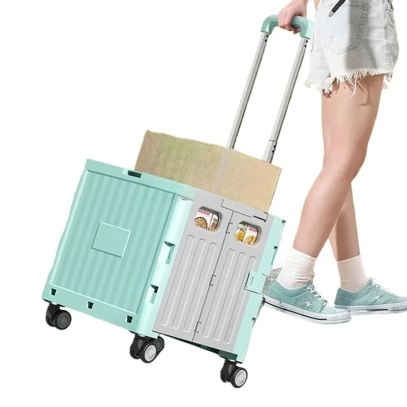 

Hand-pulled cart folding grocery shopping portable home