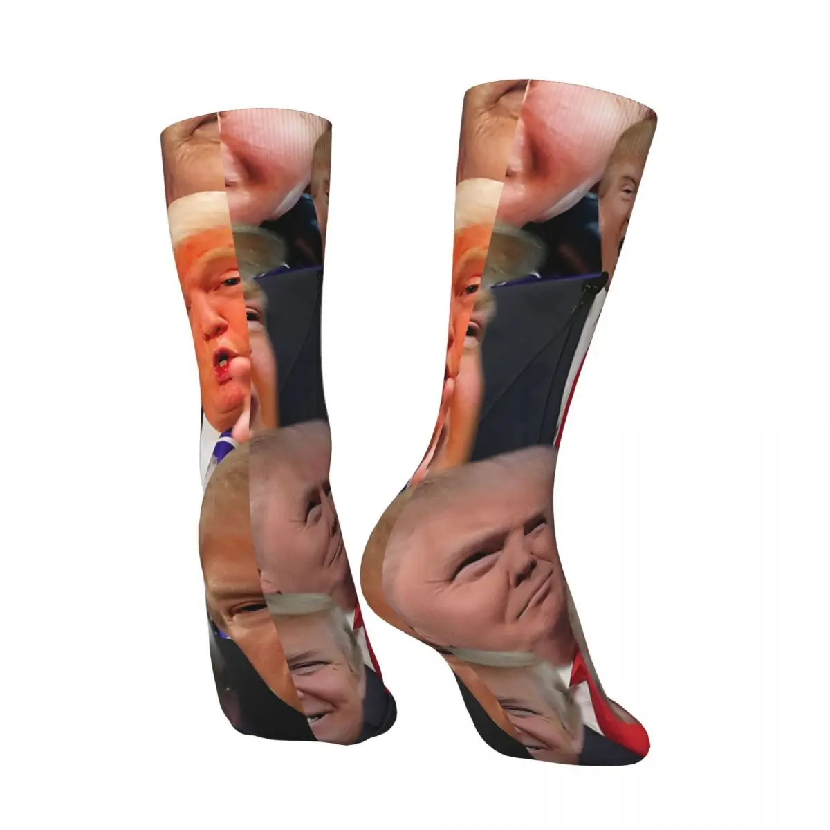 Hip Hop Retro Donald Trump Collage Crazy Men's compression Socks Unisex 2024 Trump Shooting Crew Sock Boys Gift