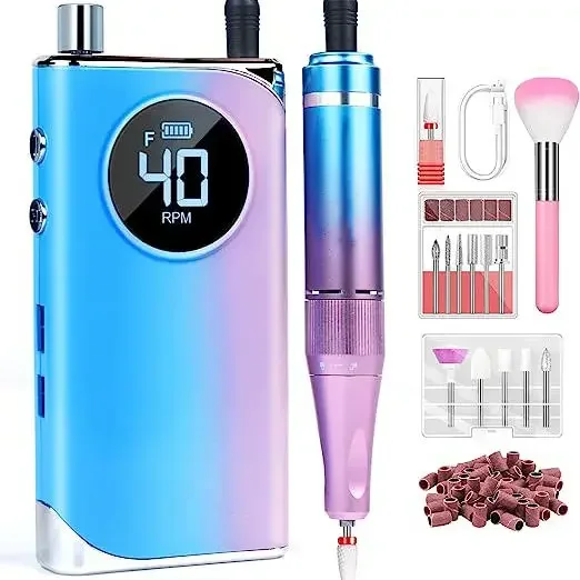 

New UV401 40000RPM Portable Nail Drill TYPE-C Charge Electric Nail File Set For Acrylic Nails Manicure Pedicure Supplies Use