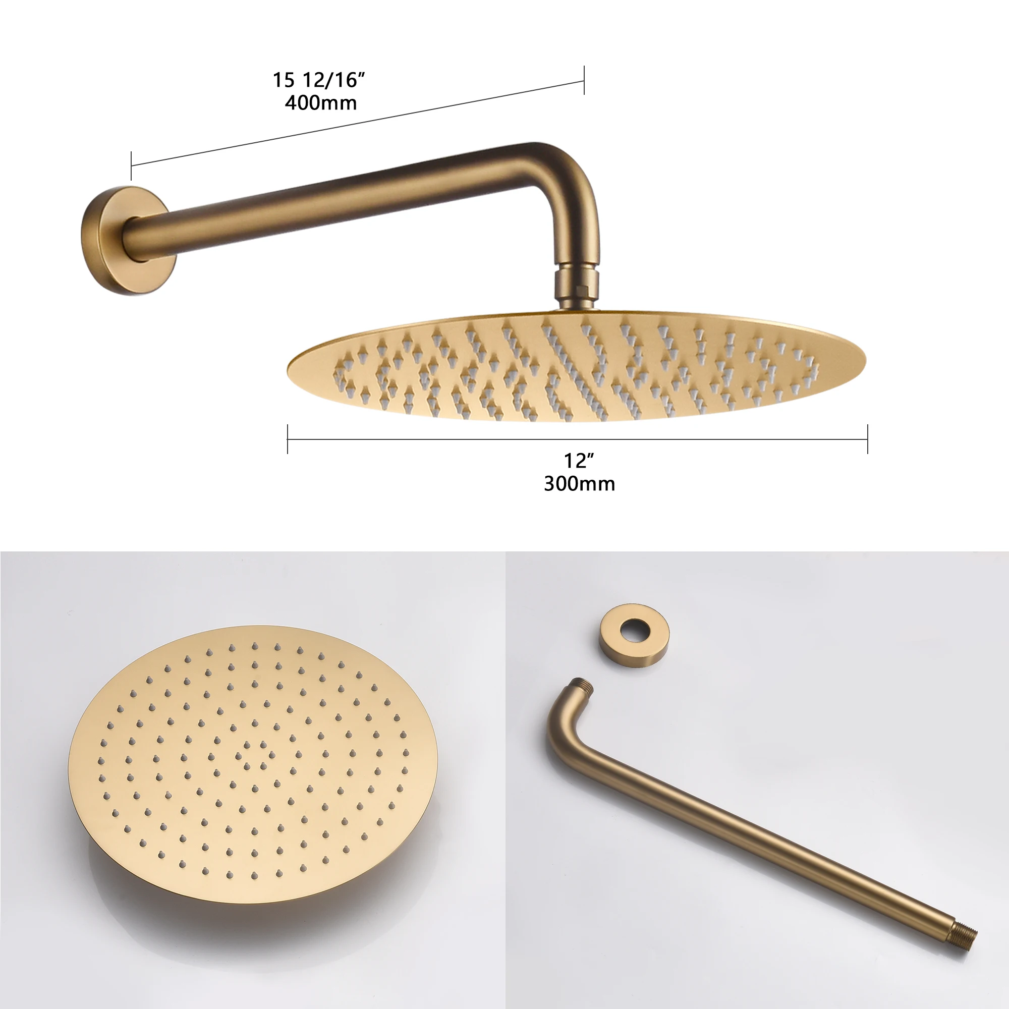12-дюймовая насадка для тропического душа, скрытый настенный душевой набор для ванной комнаты, потолочный смеситель для душа для ванны