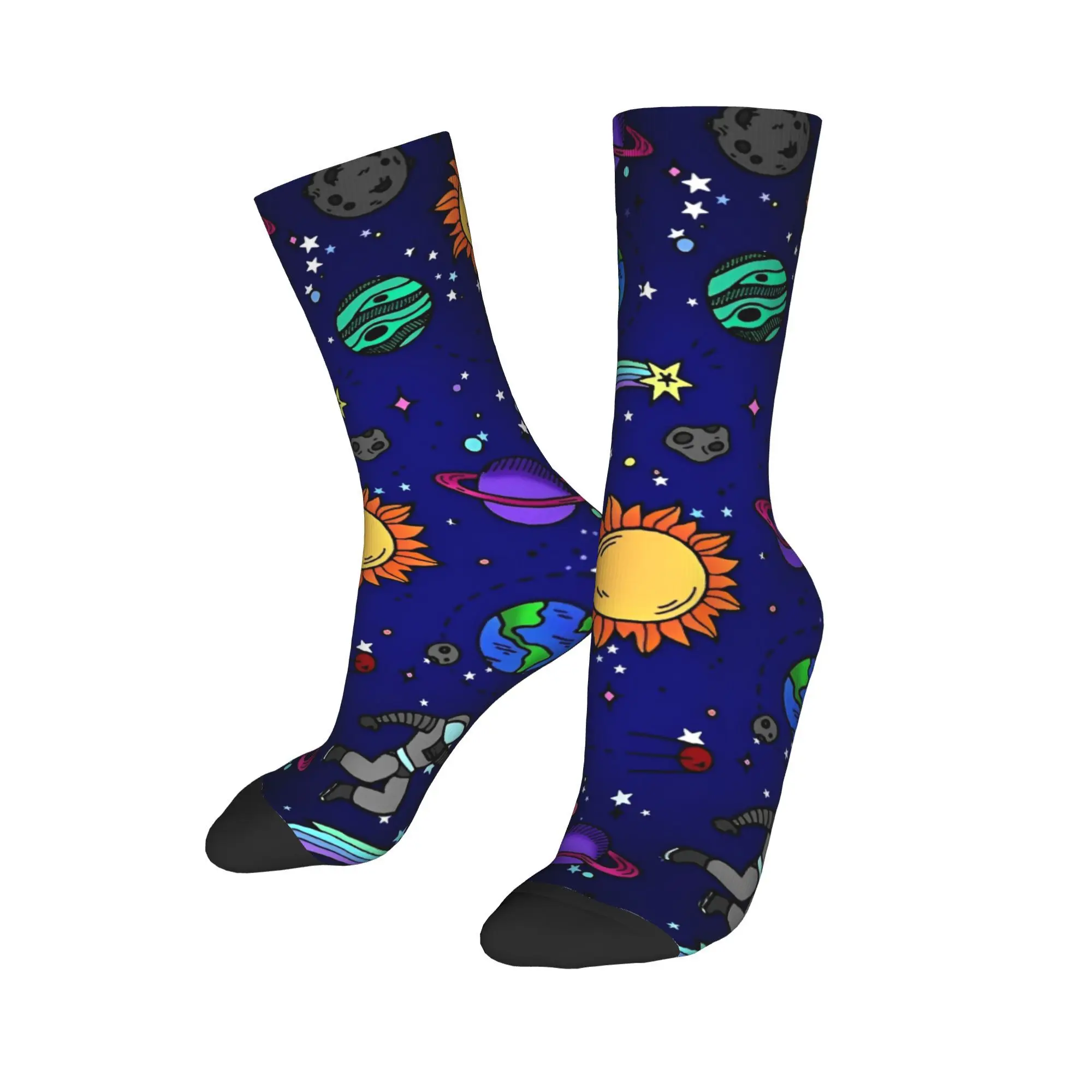 Unisex Men Socks Space Planet  Stockings Non Slip Comfortable Socks Spring Kawaii Design Running Socks