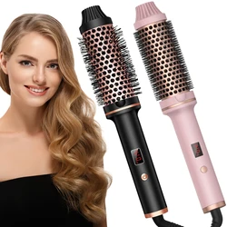 Thermal Brush 1.5 in Heated Curling Brush Ceramic Curling Comb Volumizing Brush Curling Iron Travel Curling Iron with Brush