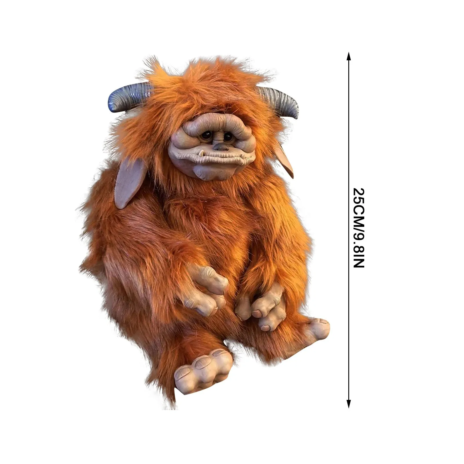 دمى Orangutans and Bullhorn المصنوعة يدويًا من القطيفة لعبة أطفال مضحكة مقاس 9.8 بوصة هدية دمية قطيفة
