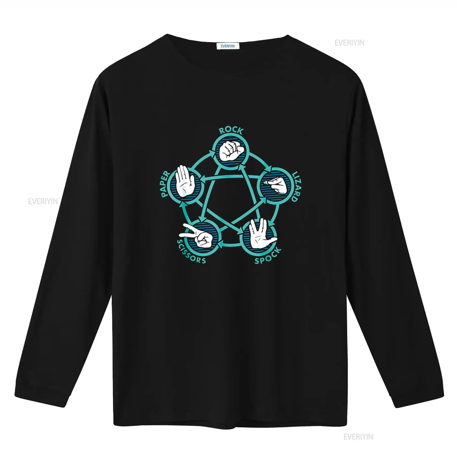 روك ورقة مقص سحلية سبوك مضحك لعبة تي شيرت خمر غسلها أوم مريحة امتدت تنوعا الموضة