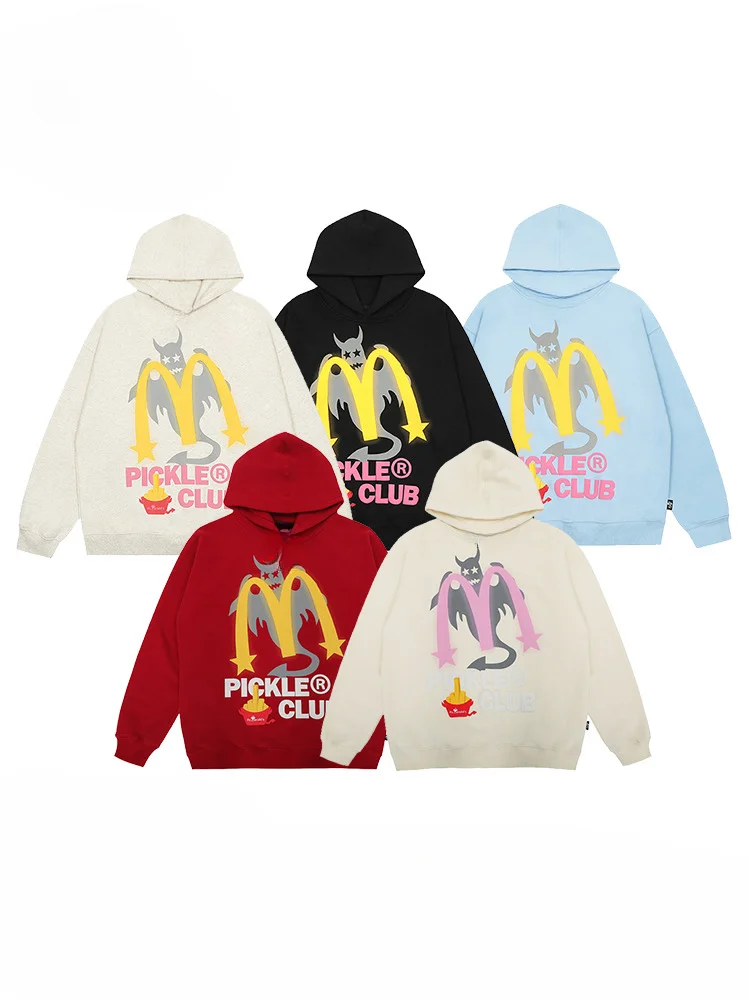 

Beam Mixed Kimchi Maimen Ghost High Quality Printed Hoodie Men's and Women's Cotton Fleece Top Loose American Trend Pullover