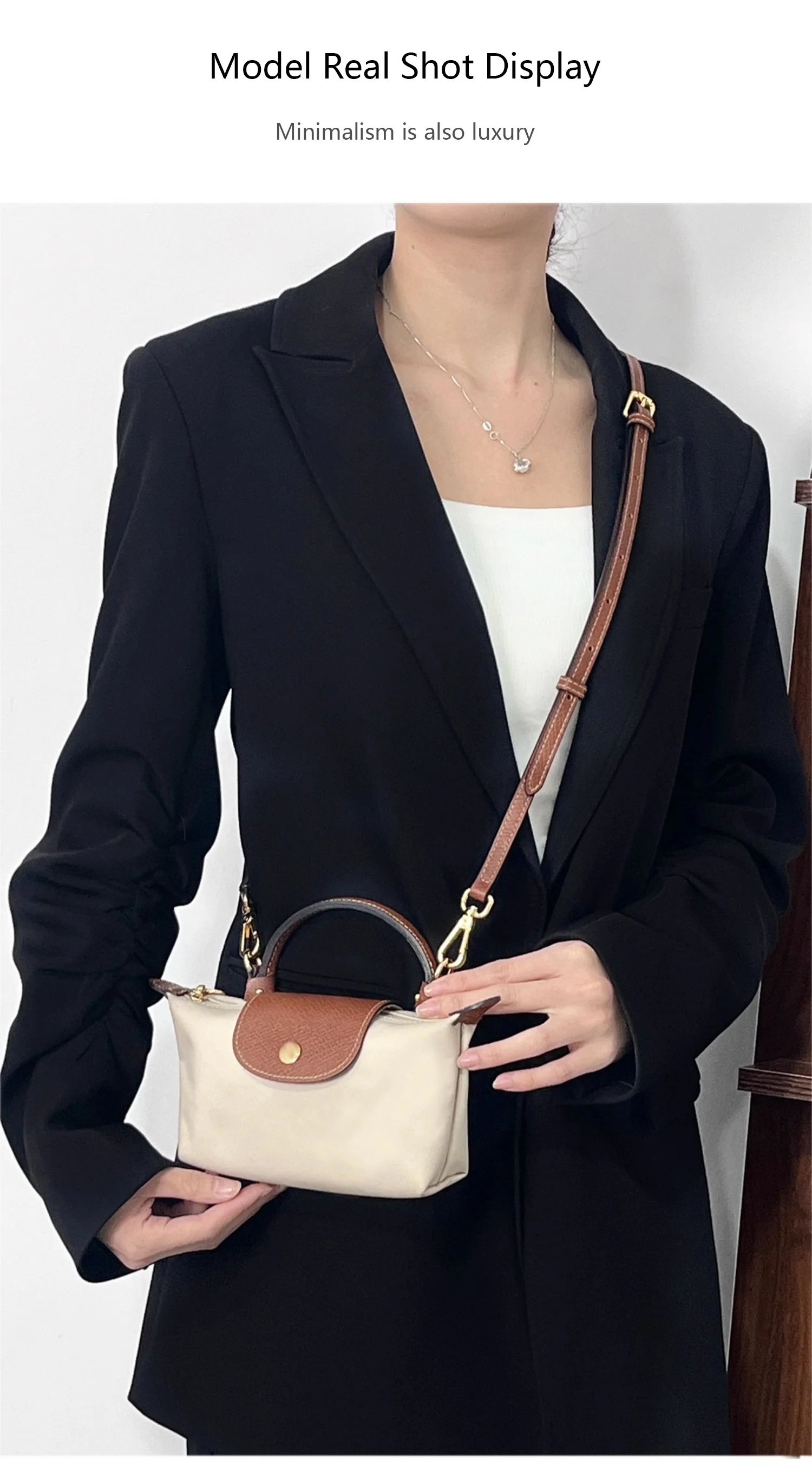 Shoulder Strap For Longchamp Mini Pouch Handbag Slung Bag Shoulder Strap Bag Belt Without Punching Modification Bag Accessories
