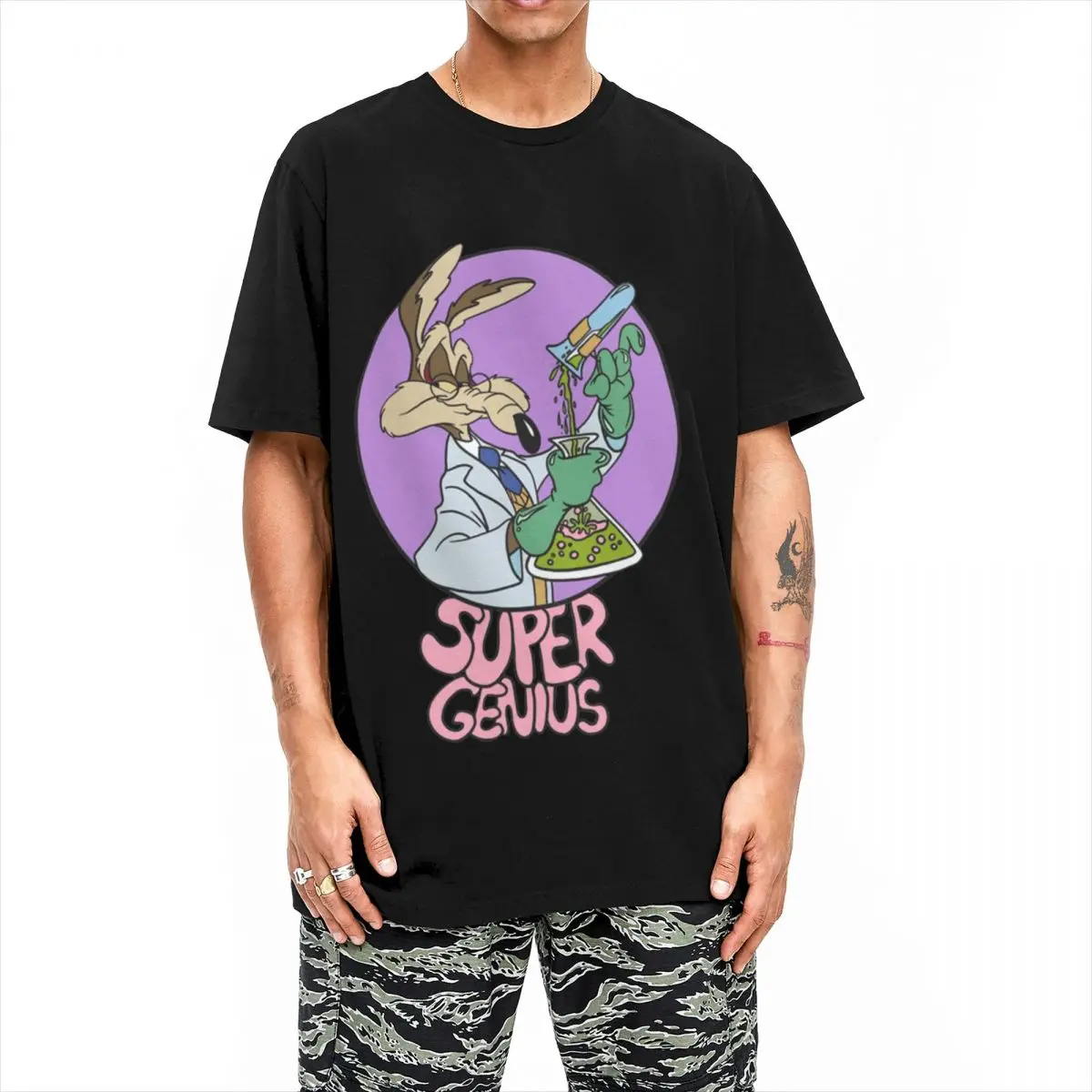 Coyote Super Genius Roadrunner T Shirt Men Women Pure Cotton Vintage T-Shirts Round Collar T Shirt Short Sleeve Clothing 4XL 5XL