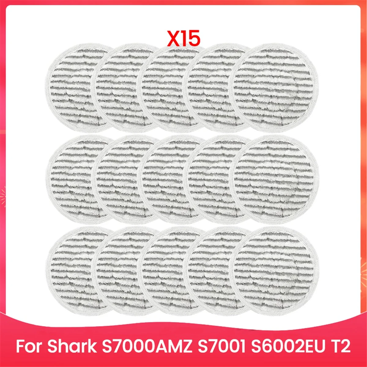 

B26B 15PCS Mop Cloth Kit for Shark S7000AMZ S7001 S6002EU T2 Electric Steam Mop Cloth Accessories Replacement Parts