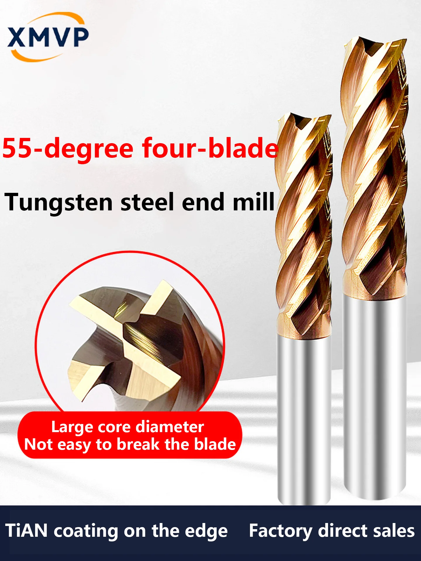 

Stainless steel special 55-degree 4-edge thread hard alloy tungsten steel milling cutter, CNC tool collection, end mill