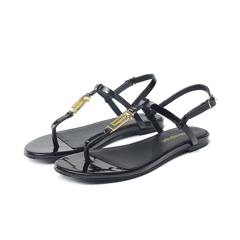 Nowe letnie klapki damskie Sandały damskie Flip Flop Płaskie sandały Casual Comfort Sandały plażowe z odkrytymi palcami Sandały damskie na niskim