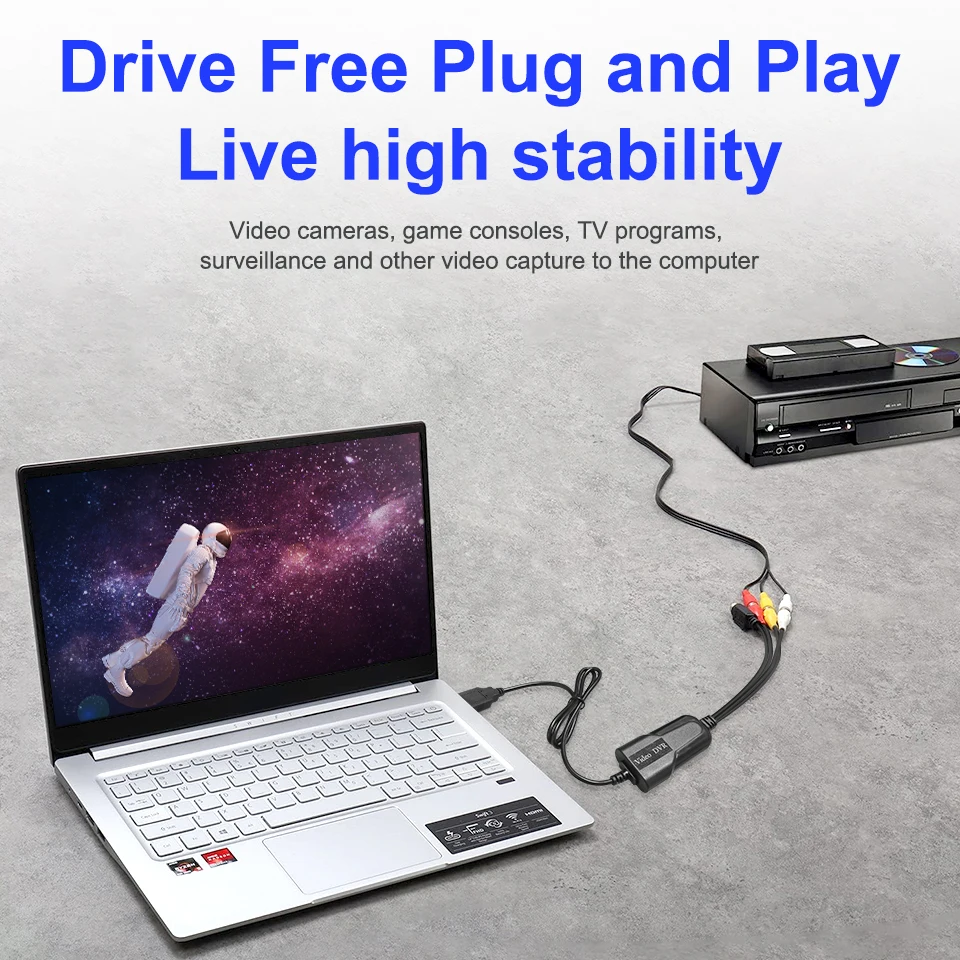 USB 2.0 Video Capture Adapter Card Video DVR 4 Channel Video TV DVD VHS TV  For Win7/8/10/XP/Vista Dropshipping