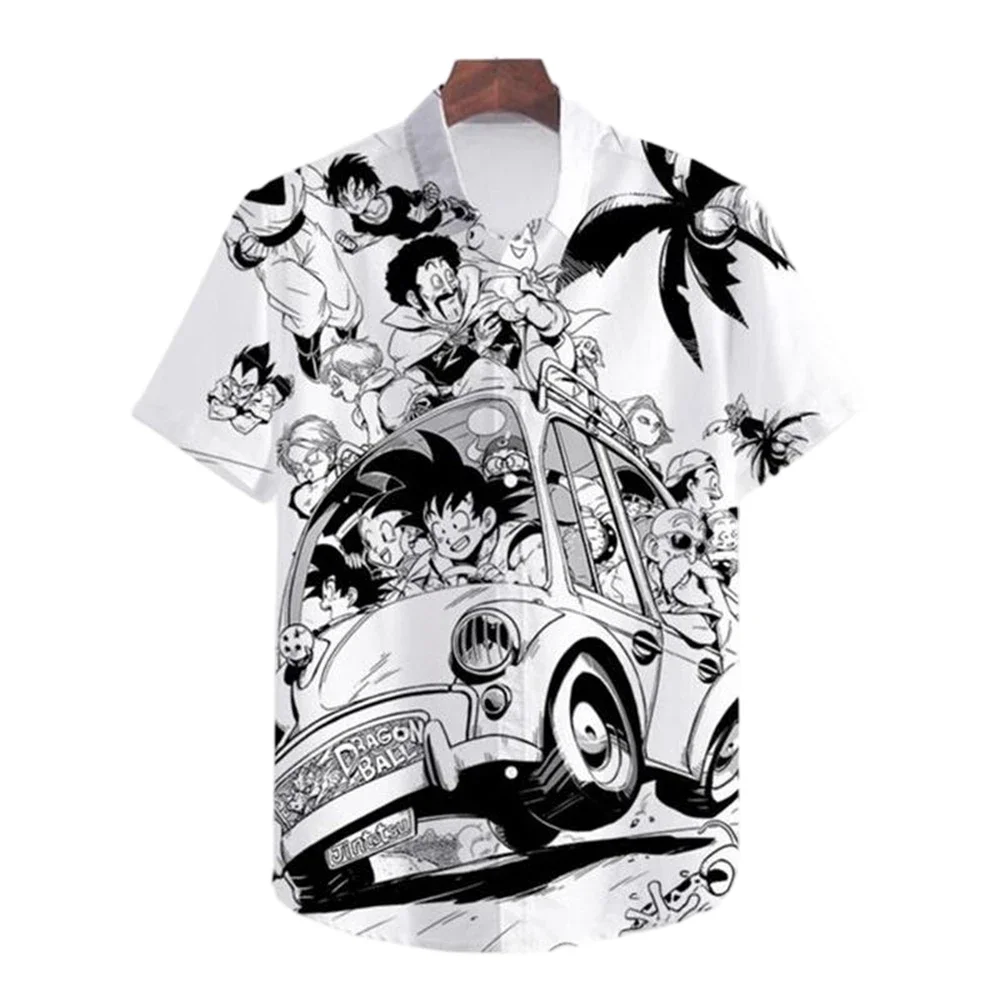 Summer Vegeta Theme Hawaiian Shirt Men Dragon Ball Shirt Men Clothes Fashion Tops