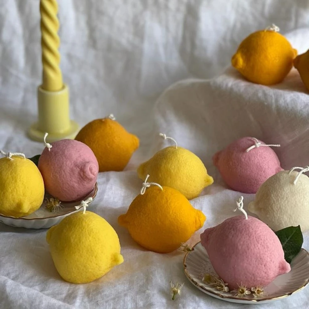 Lemon Shaped Scented Candle Silicone Mold DIY 3D Fruit Resin Mould Gypsum Making Tool Handmade Gifts Party Ambience Home Decor - Image 5