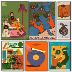 Original Polish Music Posters Abstract Vinyl Record Prints Canvas Painting Poland Wall Art Pictures Home Room Modern Decoration
