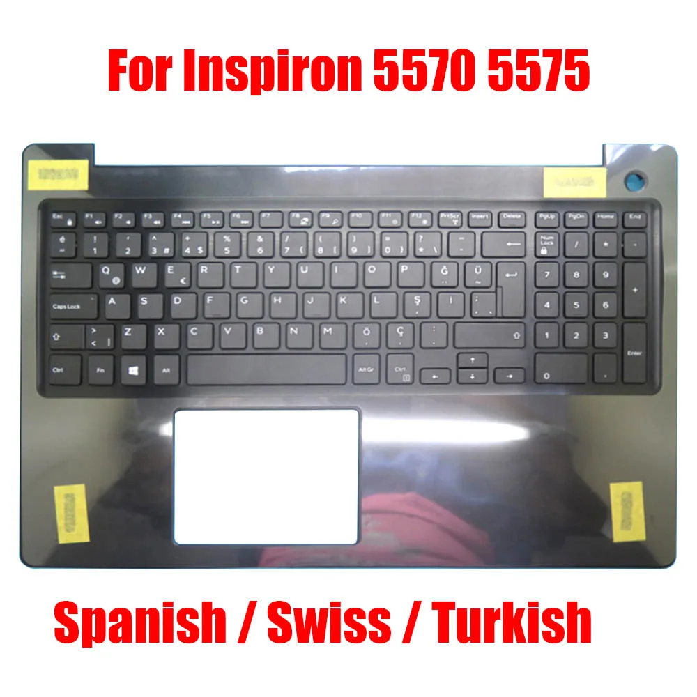 

Spanish /Swiss/Turkish Laptop Palmrest For DELL For Inspiron 15 5570 5575 0MR2KH 0V1H3J 0VDFV7 06JXWJ Upper Case New