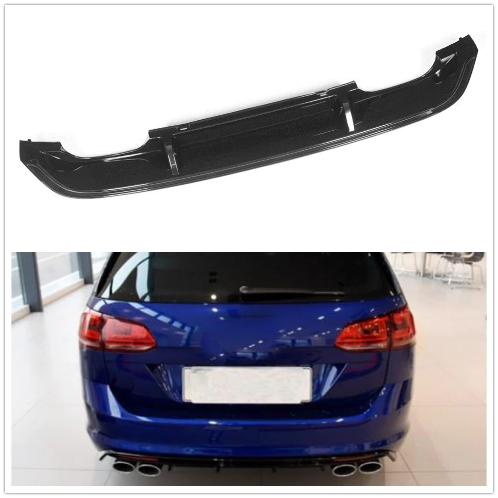 Glossy Black Rear Bumper Diffuser Exhaust Bracket Spoiler Splitter For Volkswagen VW Golf 7 MK7 R R-Line 2015 2016 2017