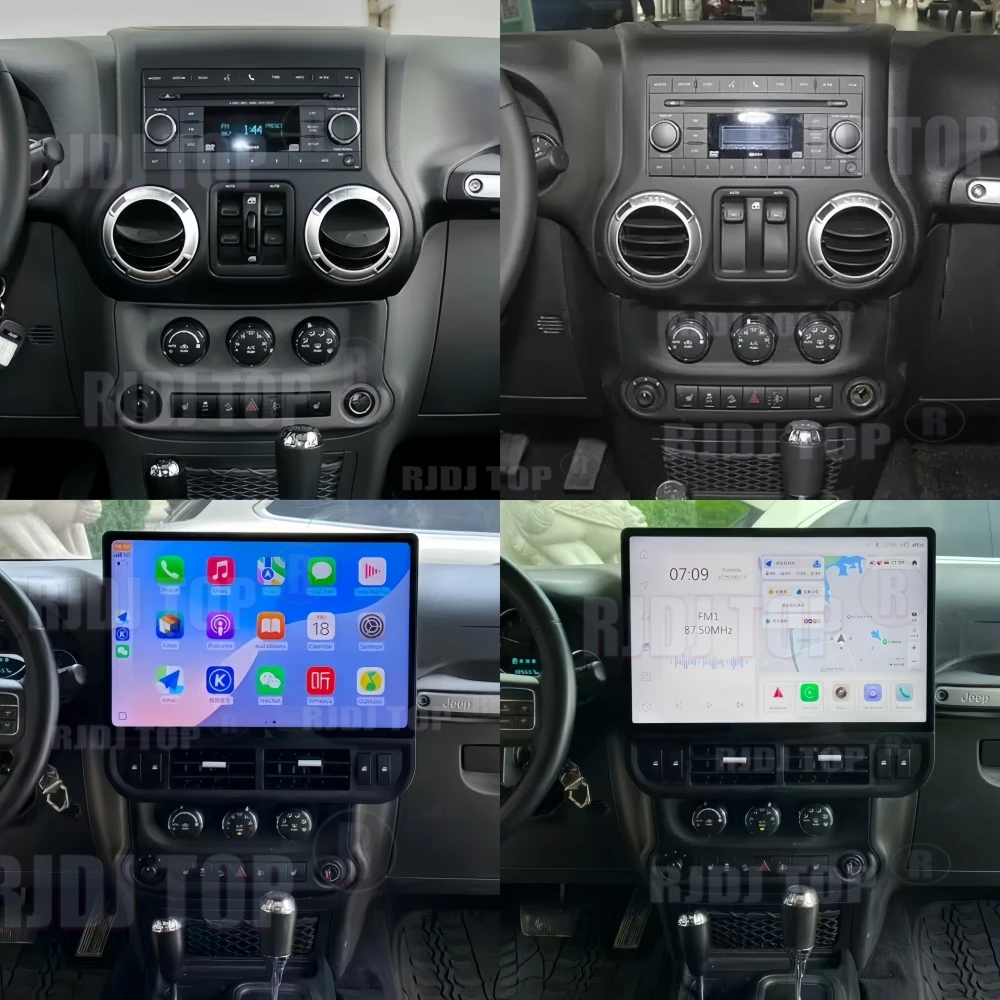 

16,8-дюймовый автомобильный радиоприемник для Jeep Wrangler 2011-2017 с беспроводным CarPlay, Android Auto, навигацией GPS, мультимедиа, видеоплеером и DSP