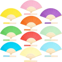 Multi Color Handmade Paper Fan, Mixed Color, Wedding and Party Gifts for Guests, Birthday Party Gift, Children Painting Gift