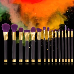 15pcs Professional Makeup Brushes Set Powder Eyeshadow Eyeliner Contour Foundation Cosmetic Brush for Full Facial Makeup Look