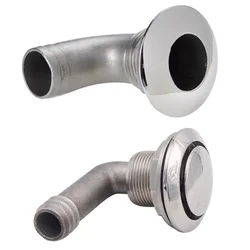 Wooeight 1X Stainless Steel Marine 90 Degree Drain Joint Fitting For Boat Yacht Thru Hull Pipe Tube Hose Barb Connector Hardware