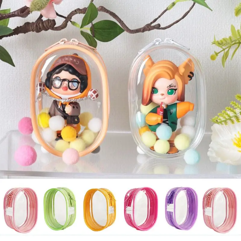 Thicken Transparent PVC Mystery Box Organizer Box Keychain Bag Protect Mystery Toy Storage Case For Jasmine Bubble Matt Doll Toy