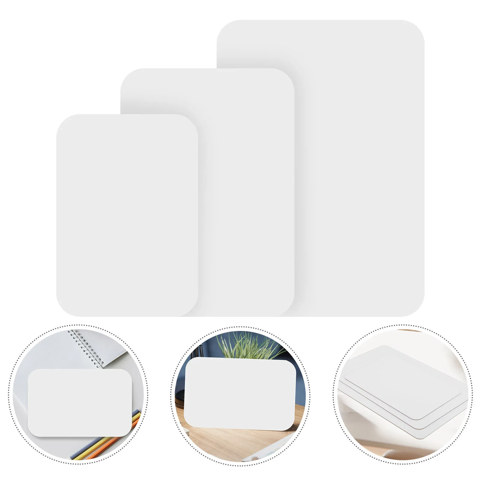 3 قطعة سبورة بيضاء مزدوجة الجوانب لوحة مسح جاف صغيرة Mdf لوح كتابة لطلاب المكاتب الفصول الدراسية الاستخدام الشخصي قابل للمسح الأبيض