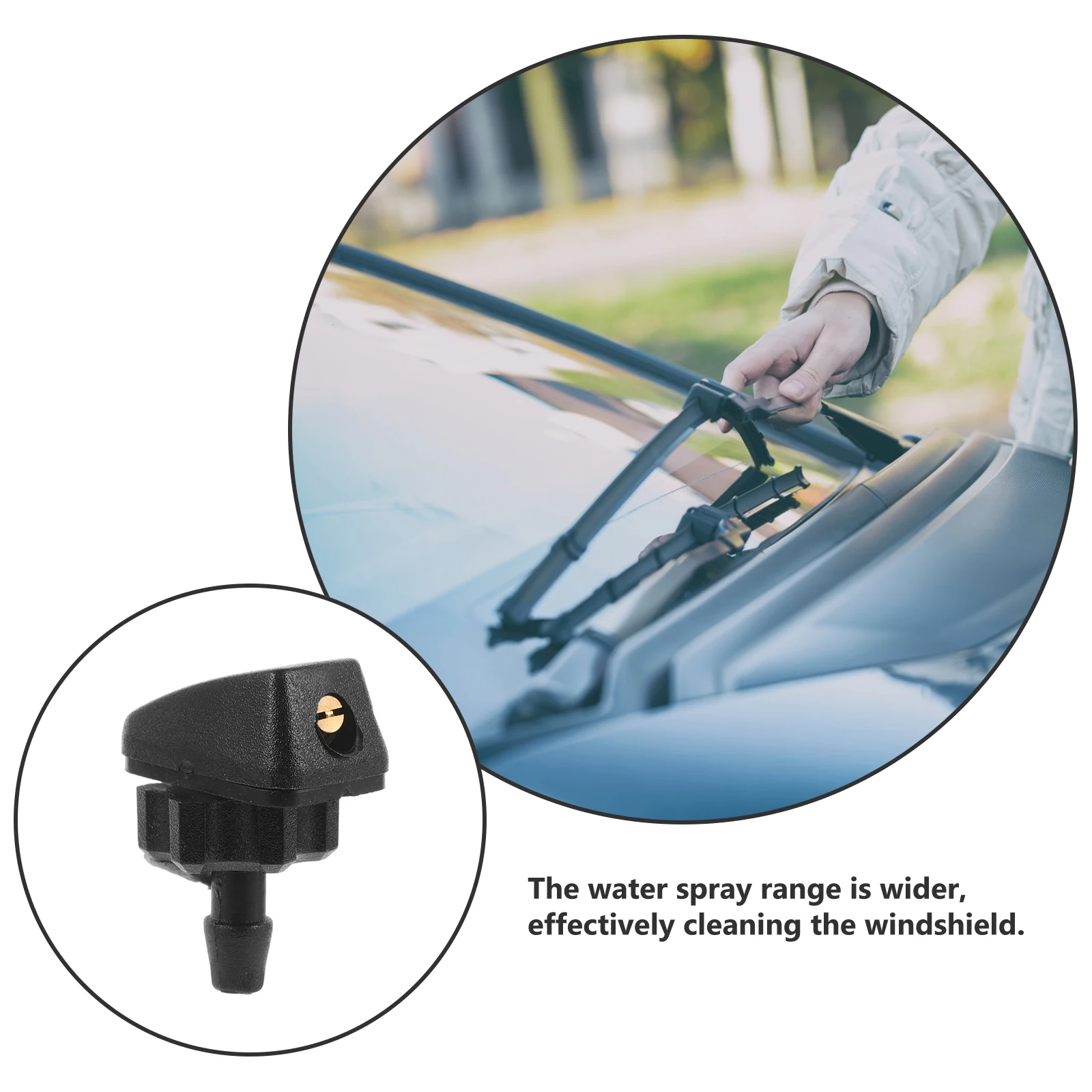 

2pcs Car Windshield Washer Nozzle Fan Shape Adjustable Windscreen Washer Spray Kit Auto Wiper Nozzles Replacement Automotive
