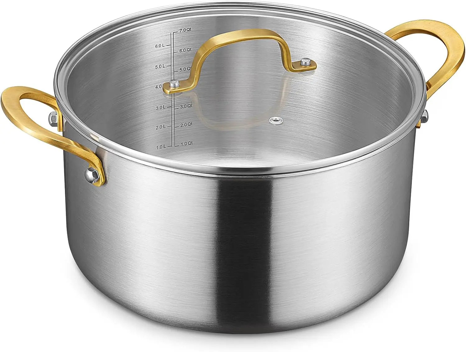

12 Quart Stainless Steel Stockpot with Lid, Tri-Ply Clad for Even Heat, Compatible with All Cooktops, Ideal for Stews and Soups