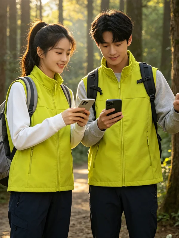 Couple's Mountain Series Fleece Vest Heat Retention Thermal Locking Honeycomb Technology Vest Warmth Retention Outerwear