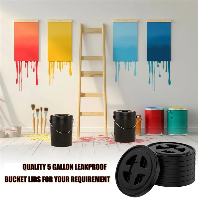 ABDJ-누출 방지 5 갤런 버킷 뚜껑 4개 12인치 플라스틱 씰 나사 상단 밀폐형 재사용 가능한 드럼 및 통 씰 뚜껑