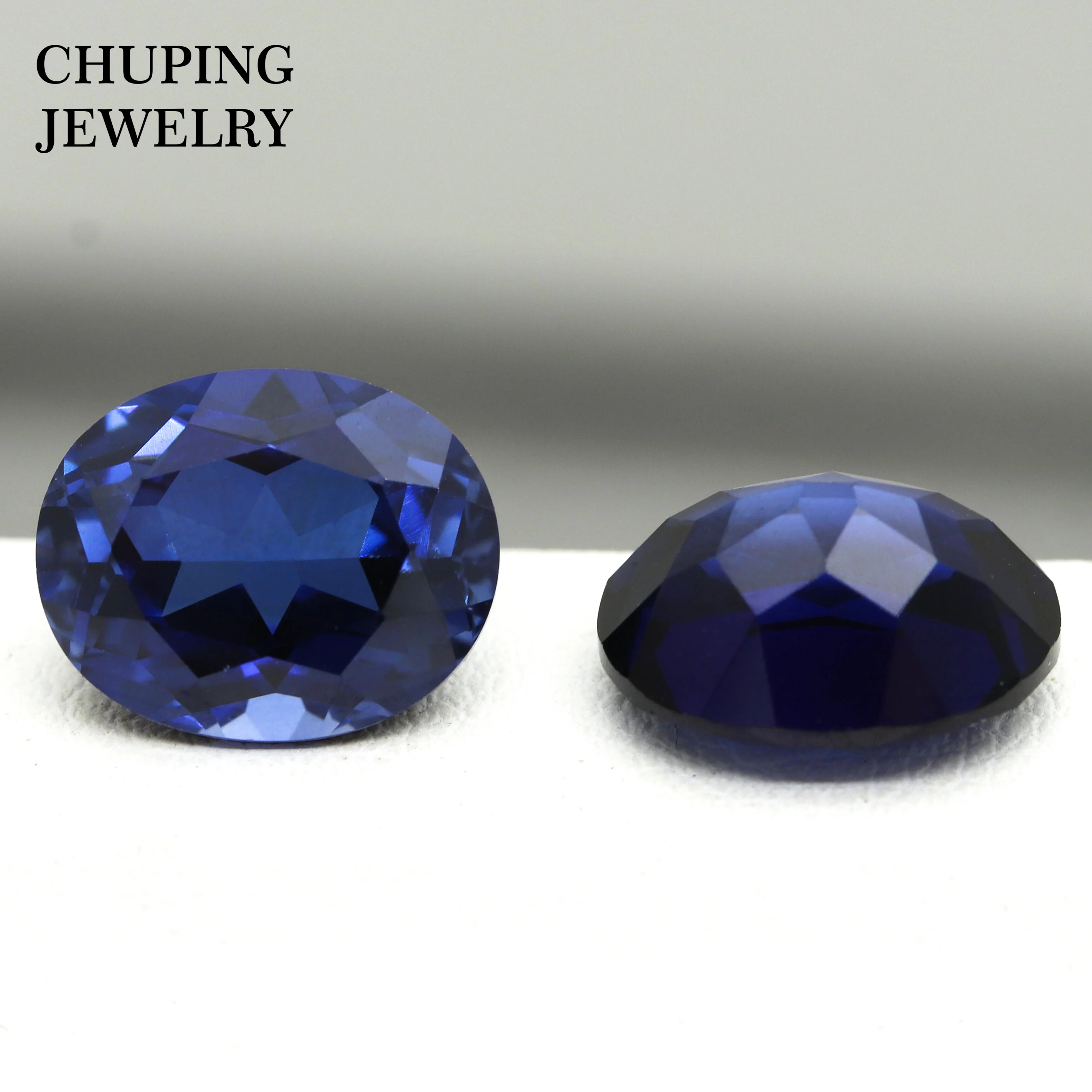 ChuPing Jewelry Forma ovale Fiamma fusa Blu reale per realizzare certificati AGL selezionabili Negozio sciolto Coltiva lo zaffiro
