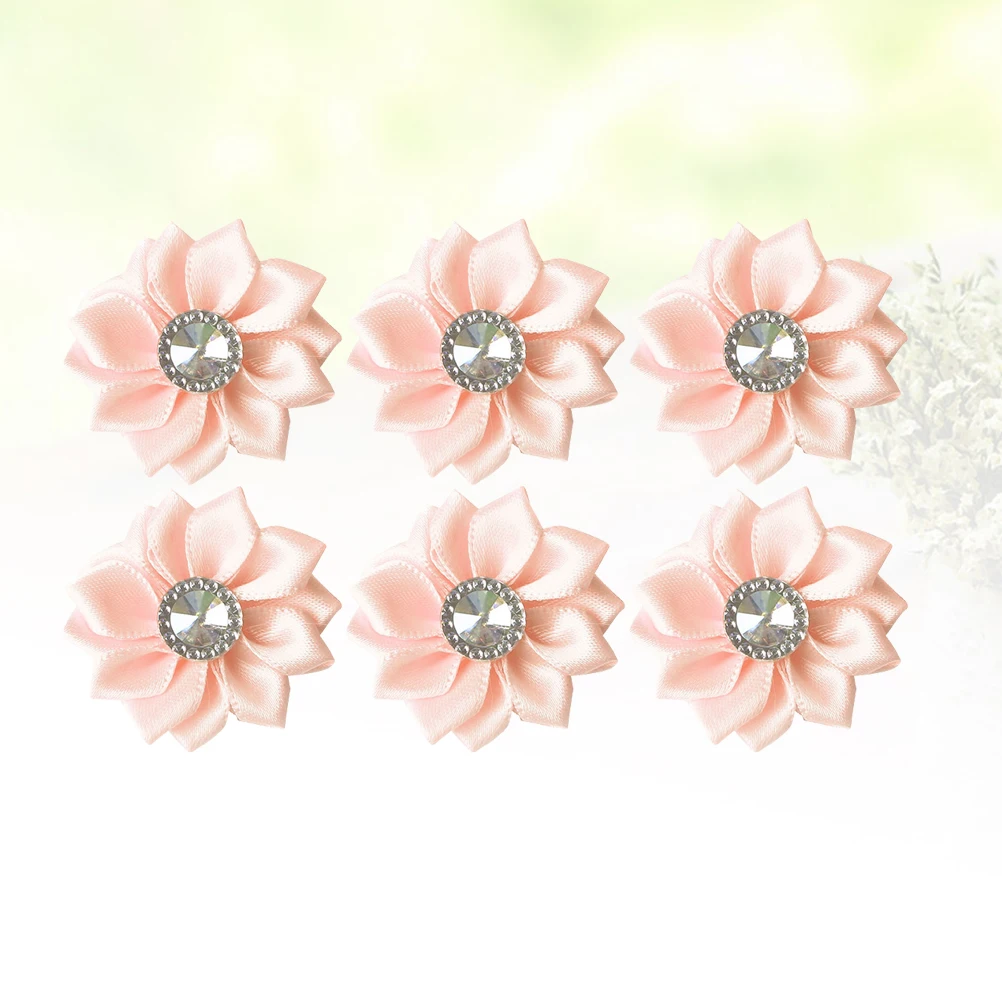 

20Pcs Cloth Flower Black DIY Handmade Rhinestone Chiffon Flowers Decorative Blooms for Headwear Accessories Clothes Hair Pins