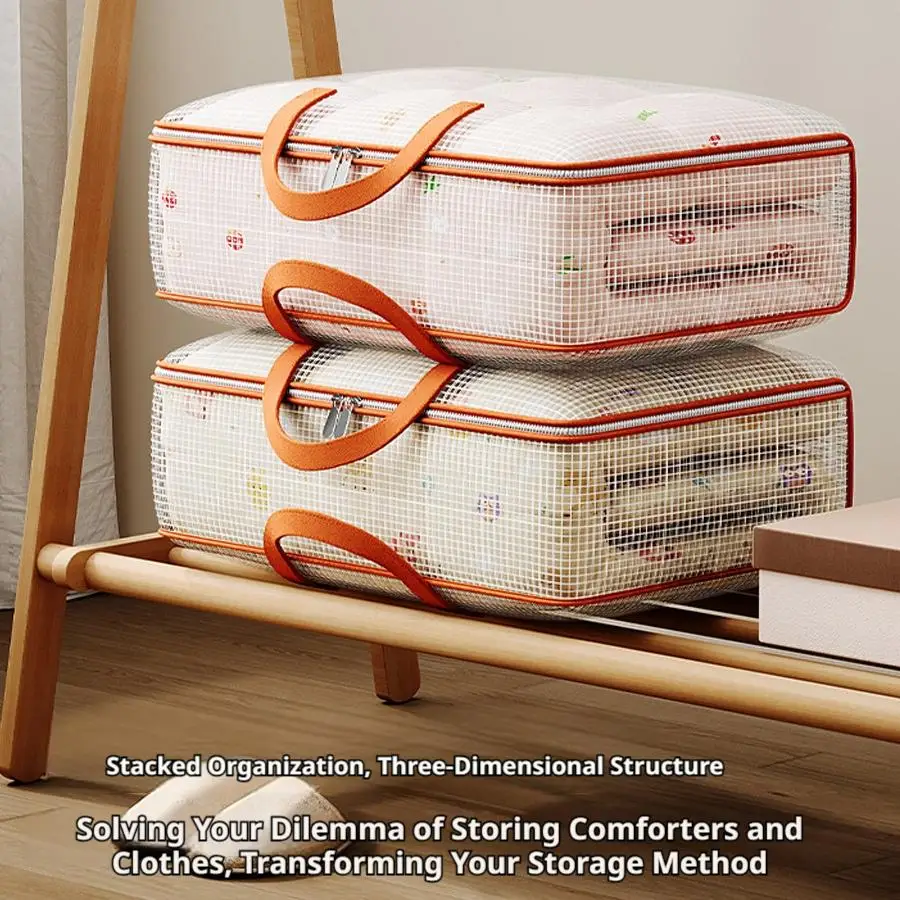 Compression Dustproof Storage Bag Large Capacity Duvet Clothes Organizers With Handle Moisture Proof Closet Organization