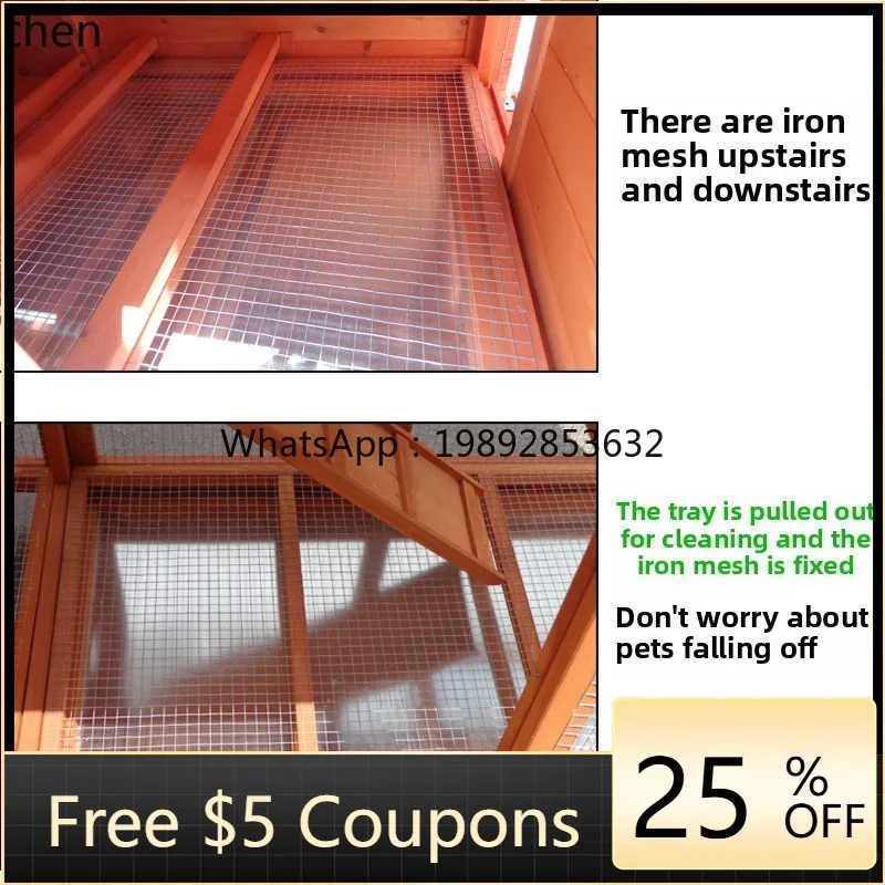 

zz Outdoor Solid Wood Chicken Coop Chicken Nest Cat House Dog House Villa Household Large Cage Breeding Cage