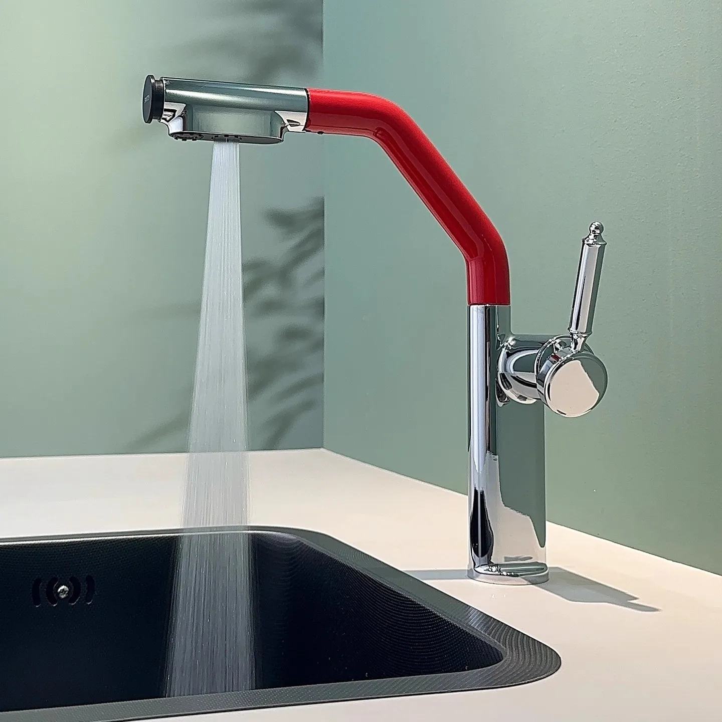 سحب صنبور المطبخ الكروم الأحمر بالوعة صنبور صنبور حوض خلاط 360 درجة دوران torneira cozinha صنابير خلاط صنبور المطبخ #6
